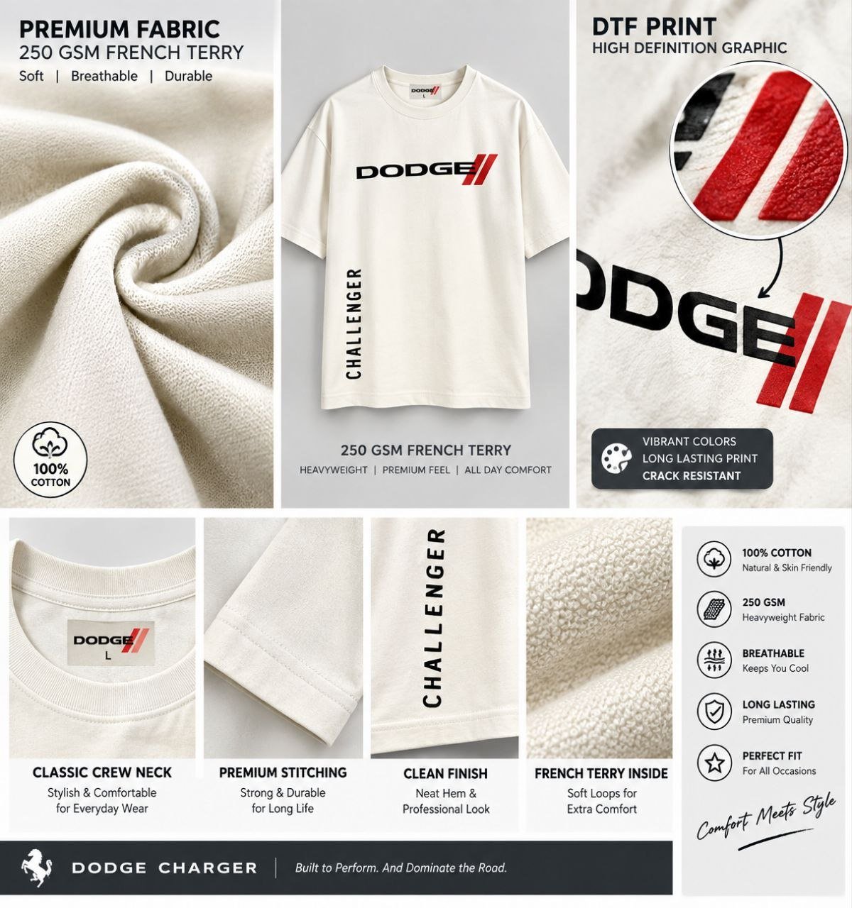 DODGE VELOCITY OVERSIZED TEES